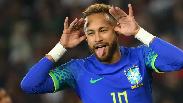 Neymar comemora gol pela Seleção Brasileira