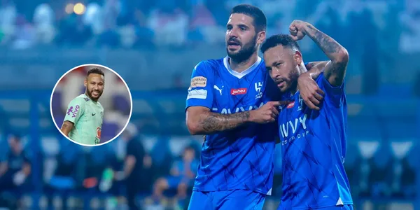 Neymar comemora gol pelo Al-Hilal