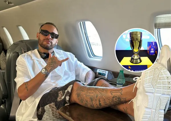 Neymar e a taça do Paulistão