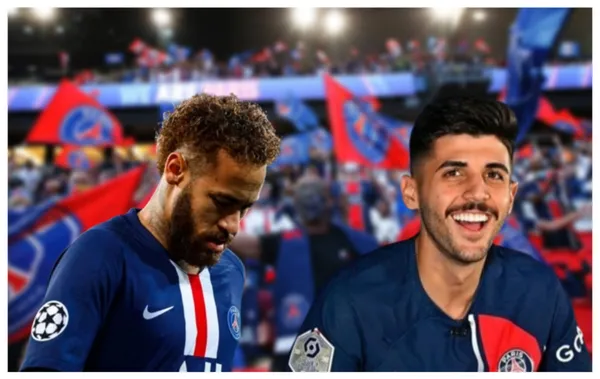 Neymar e Beraldo com a camisa do PSG