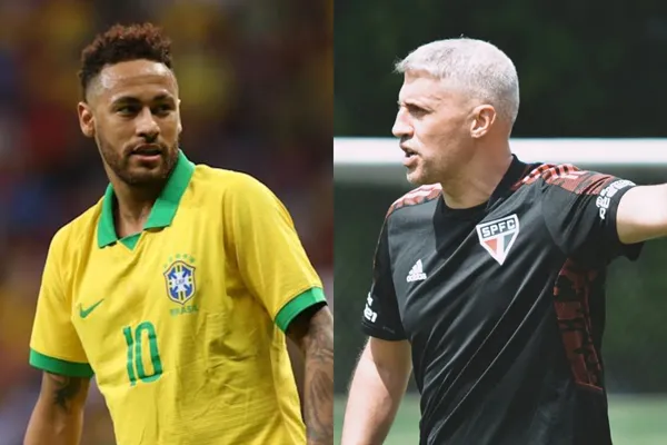 Neymar e Crespo protagonizaram a cena da semana no CT do São Paulo
