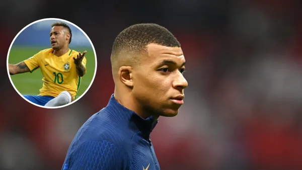 Neymar pela Seleção Brasileira ao lado de Mbappé no PSG