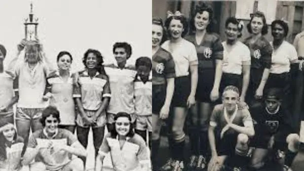 O futebol feminino no Brasil.