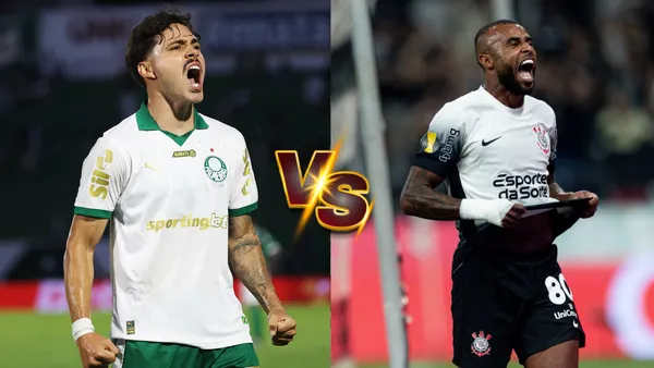 O jogo Palmeiras contra Corinthians / X