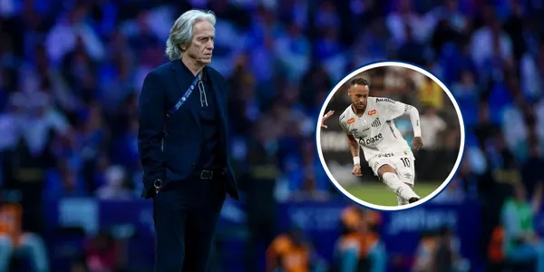O que Jorge Jesus falou para Neymar (Foto: Al-Hilal e Santos)