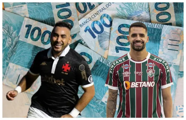 Payet com a camisa do Vasco e Renato Augusto com a camisa do Fluminense