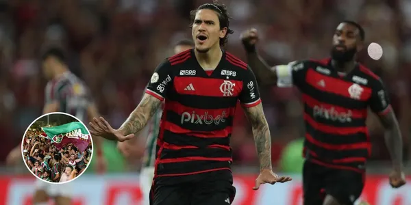 Pedro comemora gol marcado em cima do Fluminense