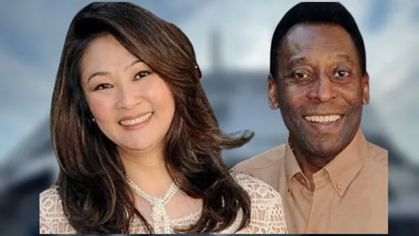 Pelé e Márcia Aoki