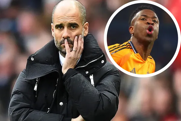 Pep Guardiola se rende aos encantos de Vini Jr (foto: Manchester City)