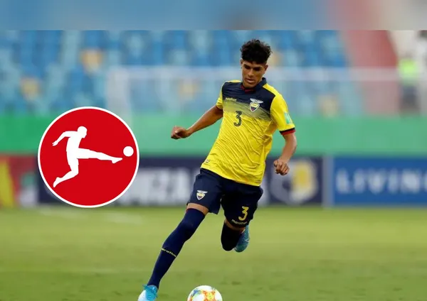 Piero Hincapié e o logo da Bundesliga