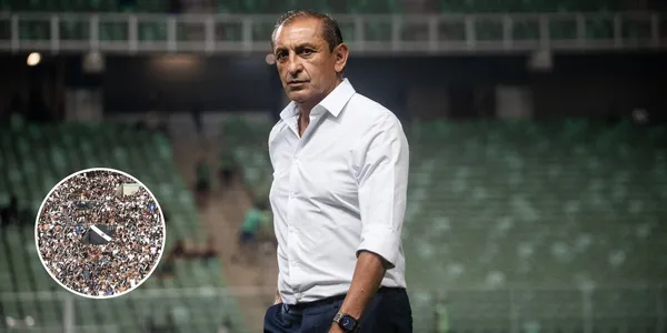 Ramón Díaz a beira do gramado em partida do Vasco