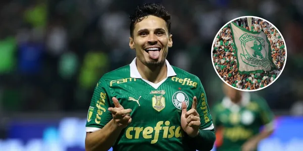 Raphael Veiga em jogo pelo Palmeiras