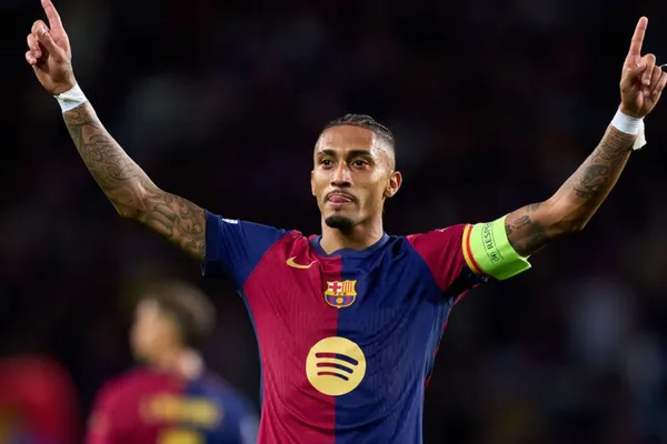 Raphinha pelo Barcelona. Foto: Divulgação
