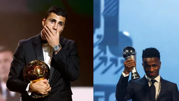 Rodri venceu Vini Jr na Bola de Ouro da France Football, mas brasileiro ganhou prêmio da FIFA