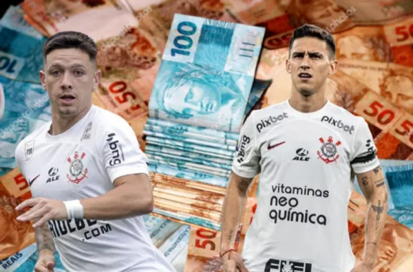 Rodrigo Garro com a camisa do Corinthians e Matias Rojas com a camisa do Corinthians