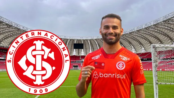 Thiago Maia do Internacional no Estádio Beira Rio.