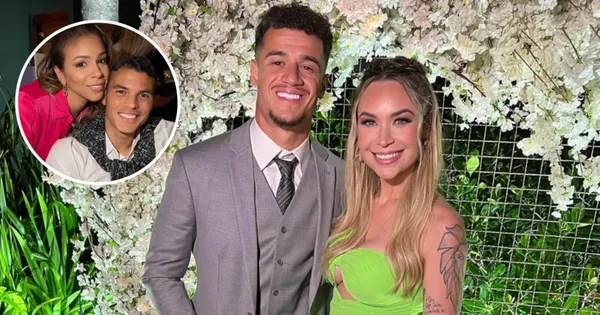 Thiago Silva e Philippe Coutinho ao lado de suas mulheres