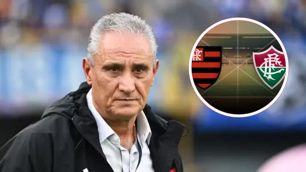Tite durante partida do Flamengo no Brasileirão