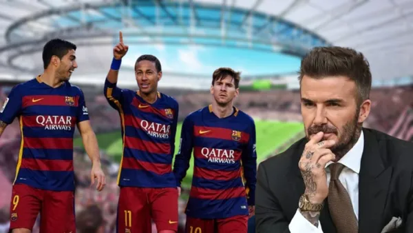 Trio MSN do Barcelona e David Beckham