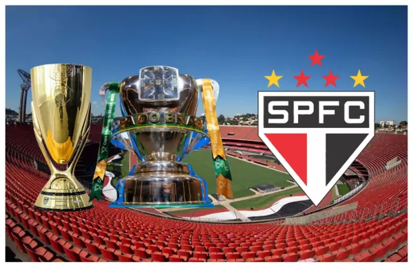 Troféus do Campeonato Paulista e da Copa do Brasil