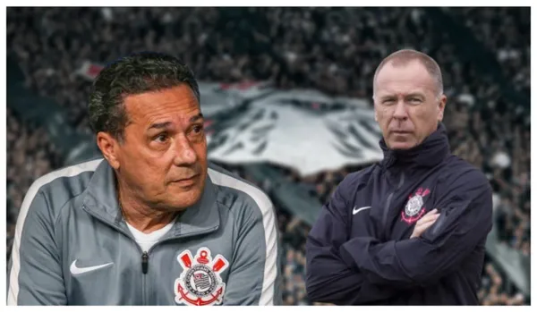 Vanderlei Luxemburgo e Mano Menezes com a camisa do Corinthians