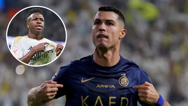 Vini Jr no Real Madrid e CR7 em ação pelo Al-Nassr