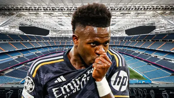 Vini Júnior do Real Madrid no Santiago Bernabéu.