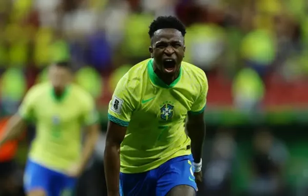 Vinicius Júnior decide e Brasil derrota Colômbia pelas Eliminatórias. (Foto: Ueslei Marcelino/Reprodução Agência Brasil)