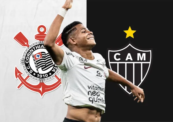 Wesley, escudo do Corinthians e do Atlético-MG
