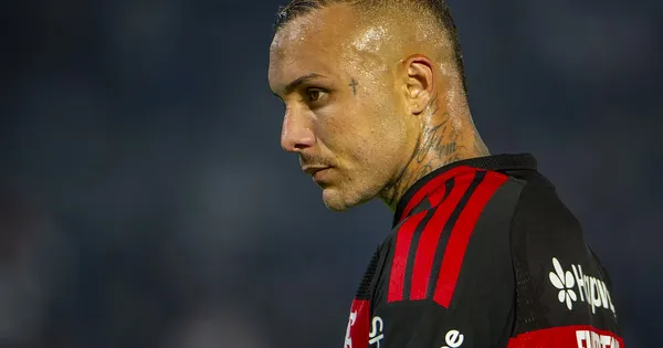Everton Cebolinha jogador do Flamengo durante partida contra o Bragantino no estádio Cícero De Souza Marques pelo campeonato Brasileiro A 2026. Foto: Anderson Romão/AGIF