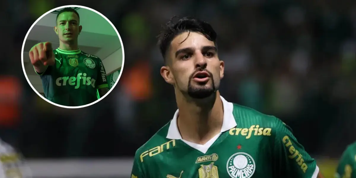 Aníbal Moreno e Flaco López em ação pelo Palmeiras