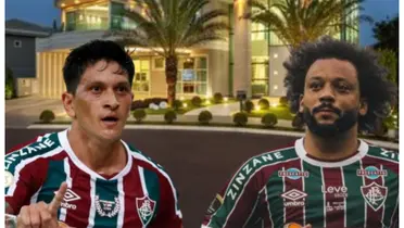 Cano e Marcelo com a camisa do Fluminense