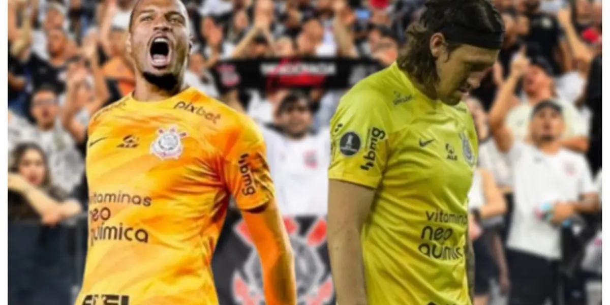 Carlos Miguel e Cássio com a camisa do Corinthians