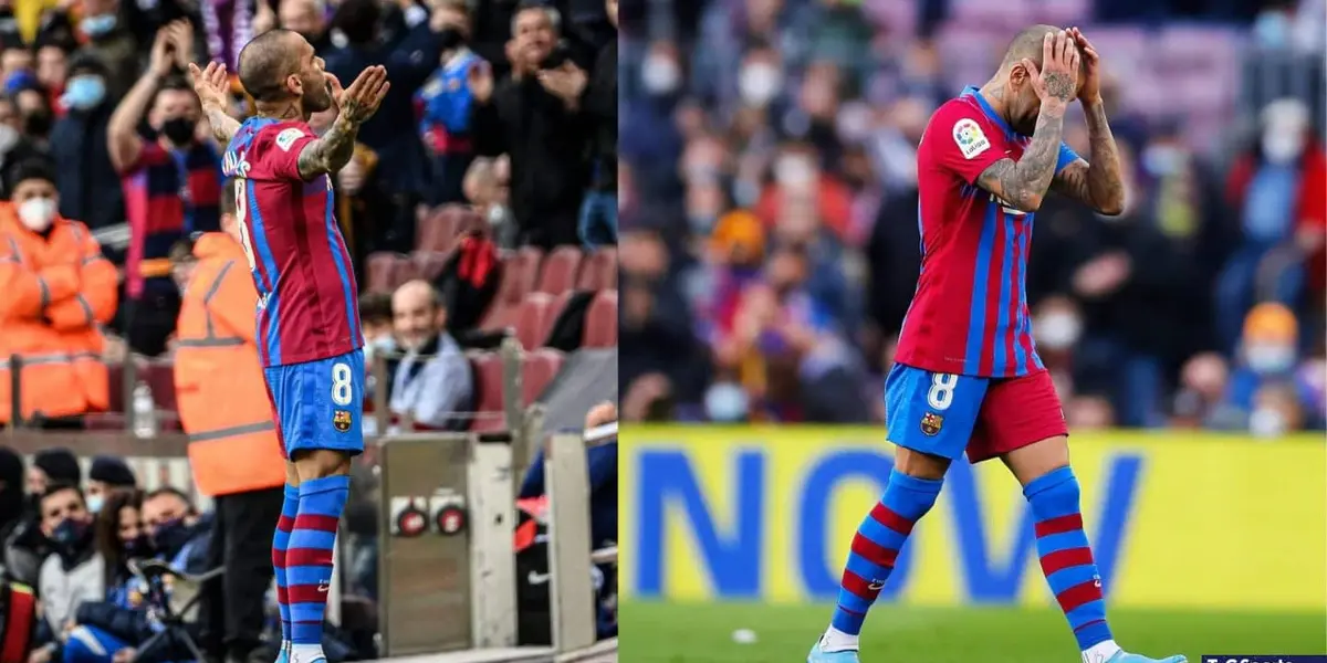 Dani Alves vio la roja el pasado fin de semana en el partido contra Atlético de Madrid. El lateral derecho de Barcelona fue sancionado con dos encuentros de LaLiga Santander