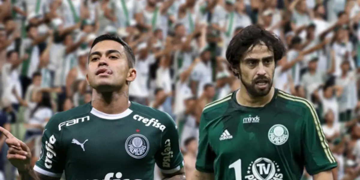 Dudu com a camisa do Palmeiras e Valdivia com a camisa do Palmeiras