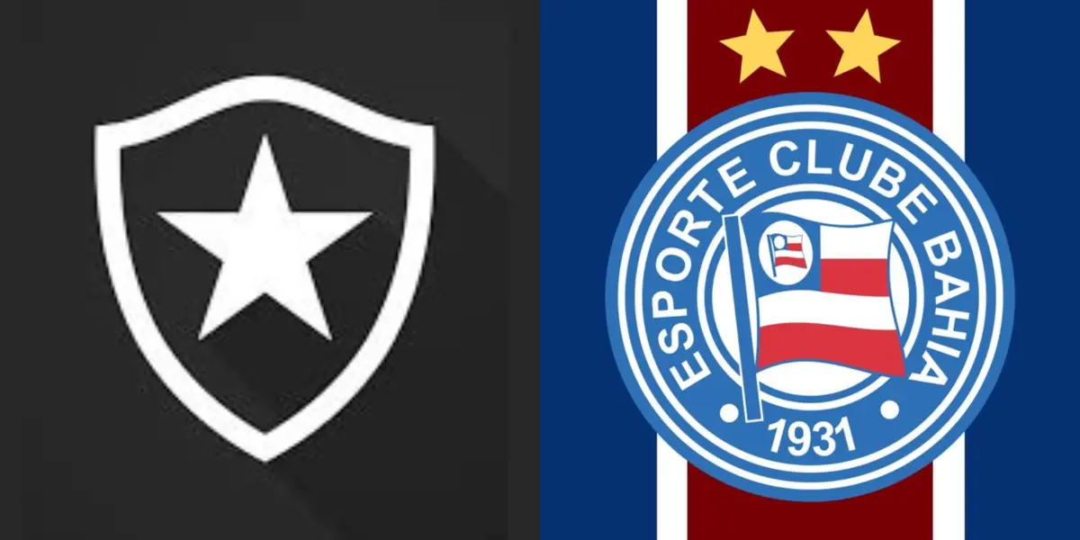 Escudo do Botafogo e ao lado o escudo do Bahia