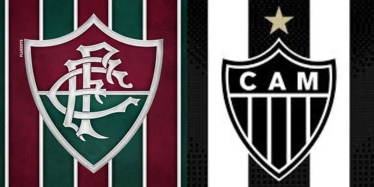 Escudo do Fluminense e ao lado o escudo do Atlético-MG