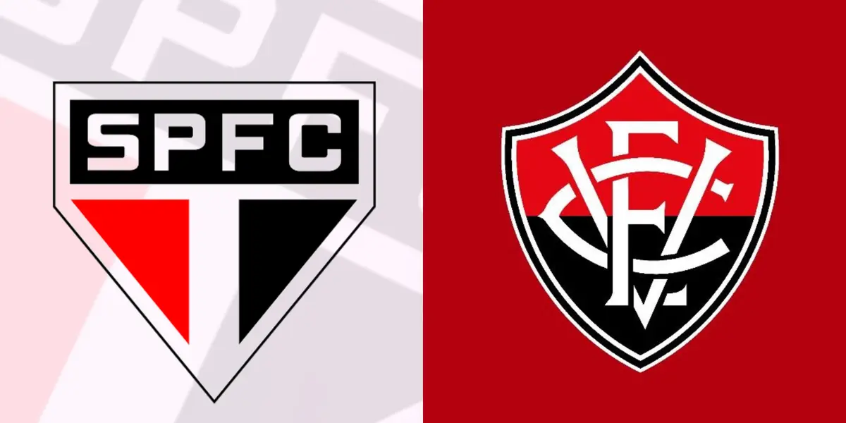 Escudo do São Paulo e ao lado o escudo do EC Vitória