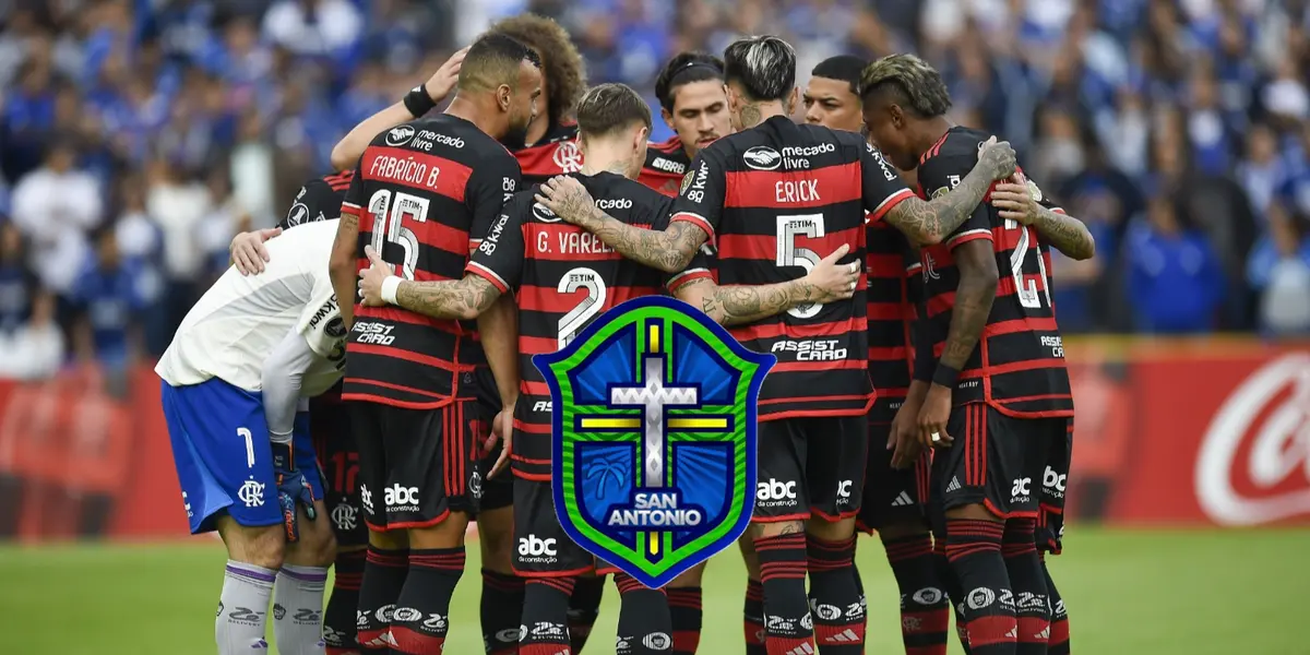 Jogadores do Flamengo reunidos antes de partida do clube na Libertadores