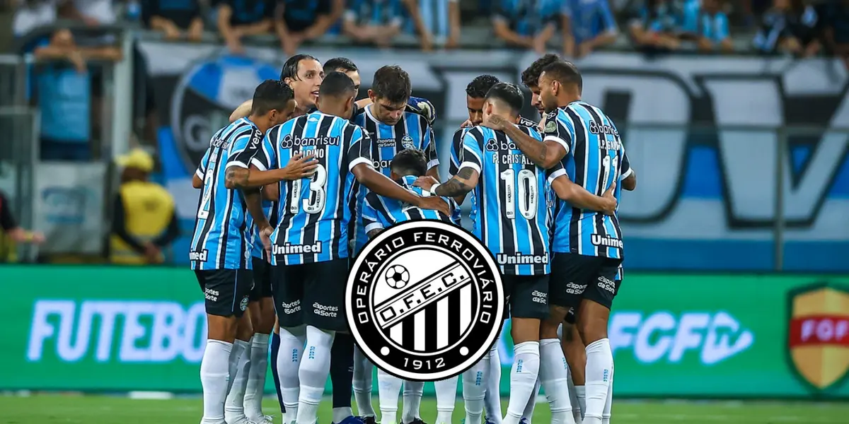 Jogadores do Grêmio reunidos antes de partida do time gaúcho