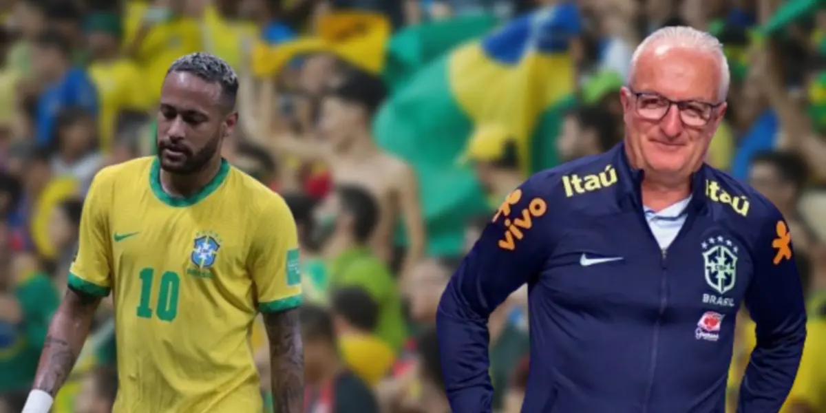 Neymar com a camisa da Seleçao Brasileira e Dorival Júnior