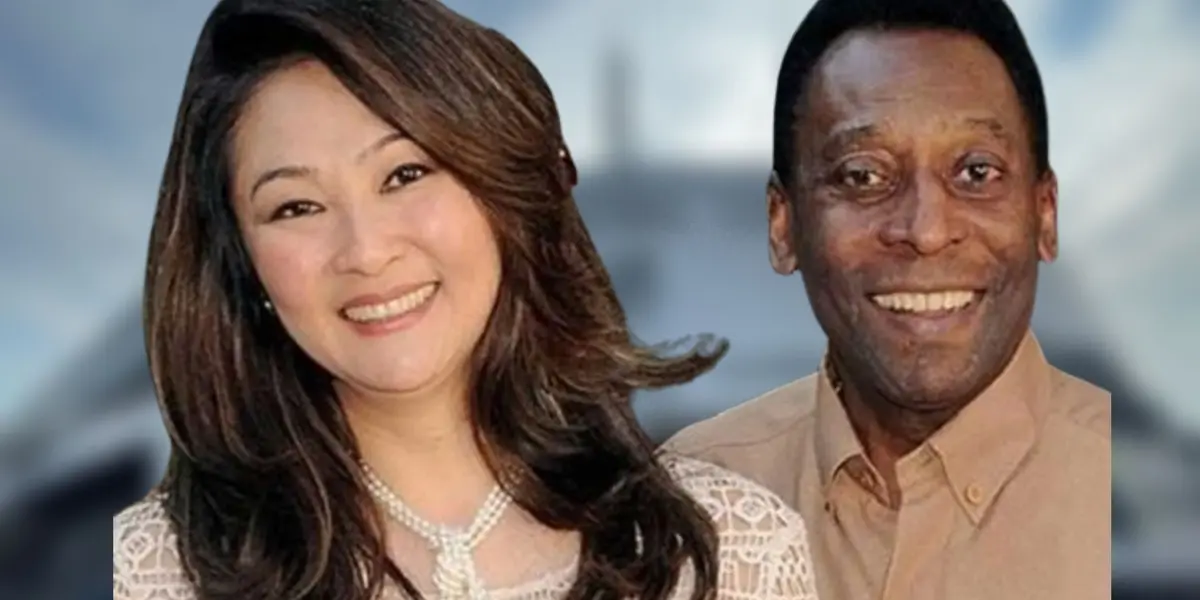 Pelé e Márcia Aoki 