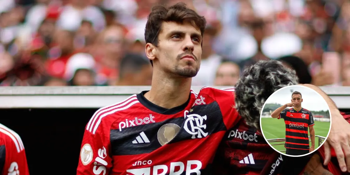 Rodrigo Caio em seu último jogo pelo Flamengo no Maracanã