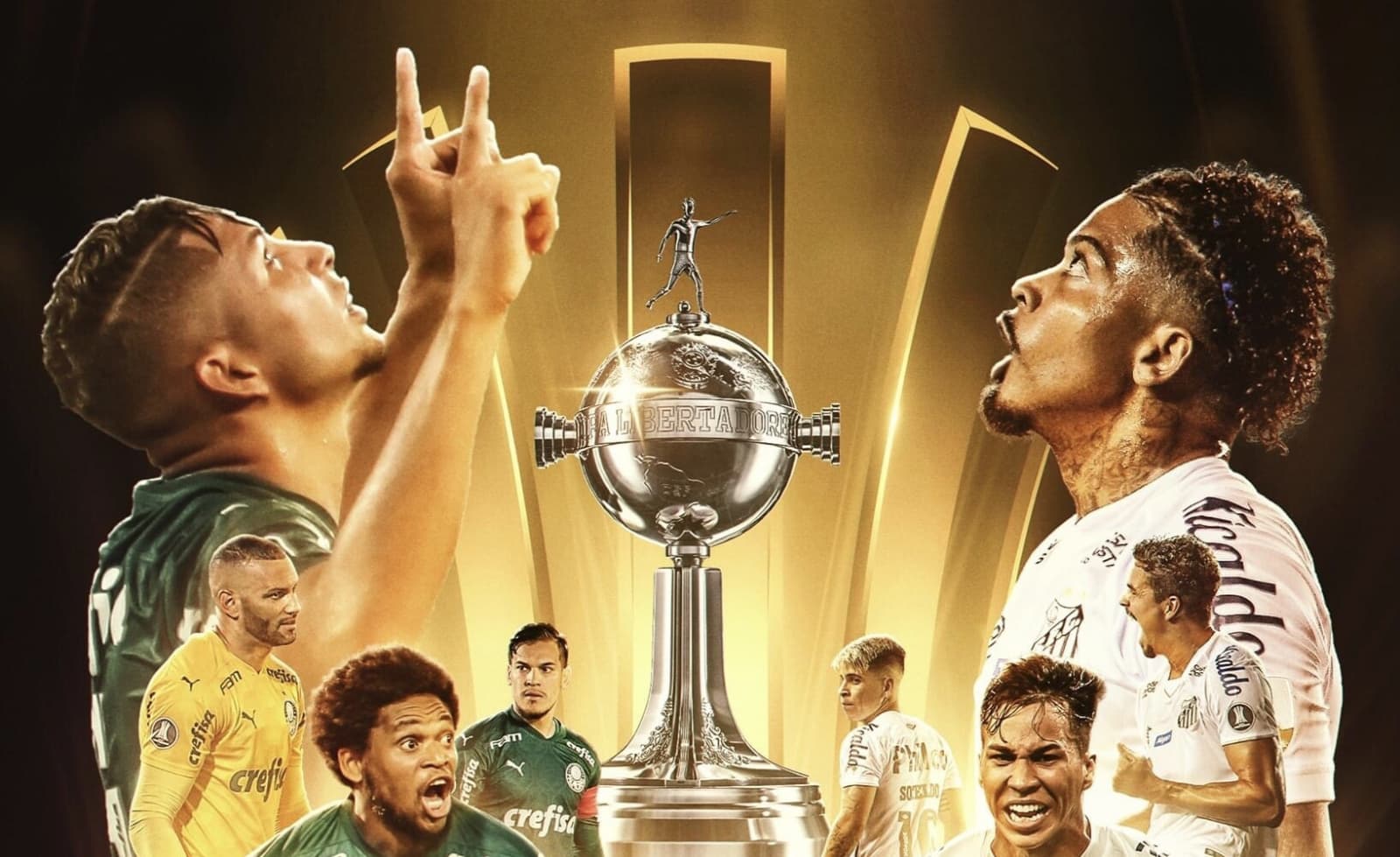 A final da Copa Libertadores 2020 entre Palmeiras e Santos neste sábado, no Maracanã do Rio de Janeiro