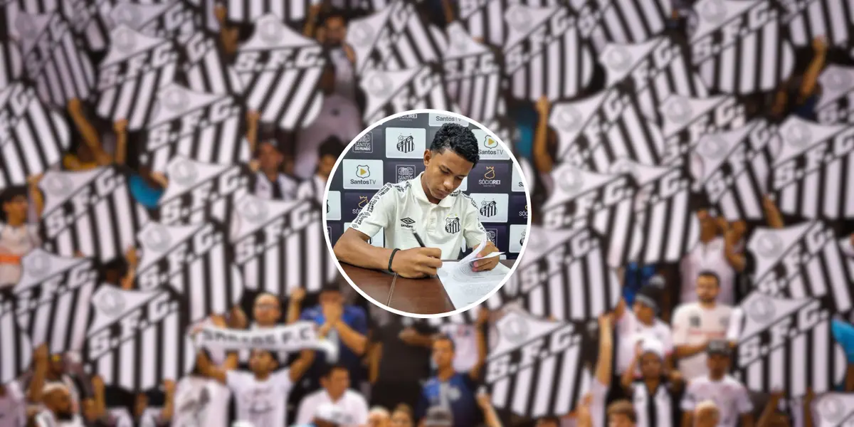 A joia da base do Santos que renova com o clube