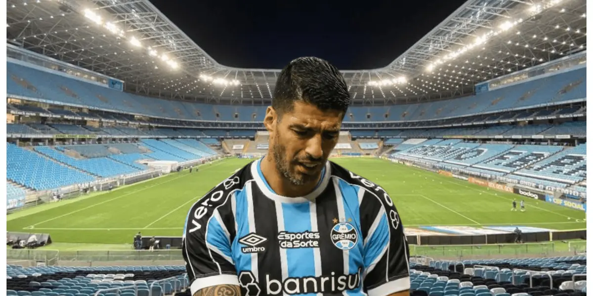 A Luis Suárez com a camisa do Gremio