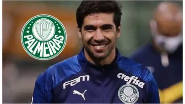 Abel Ferreira com a camisa do Palmeiras