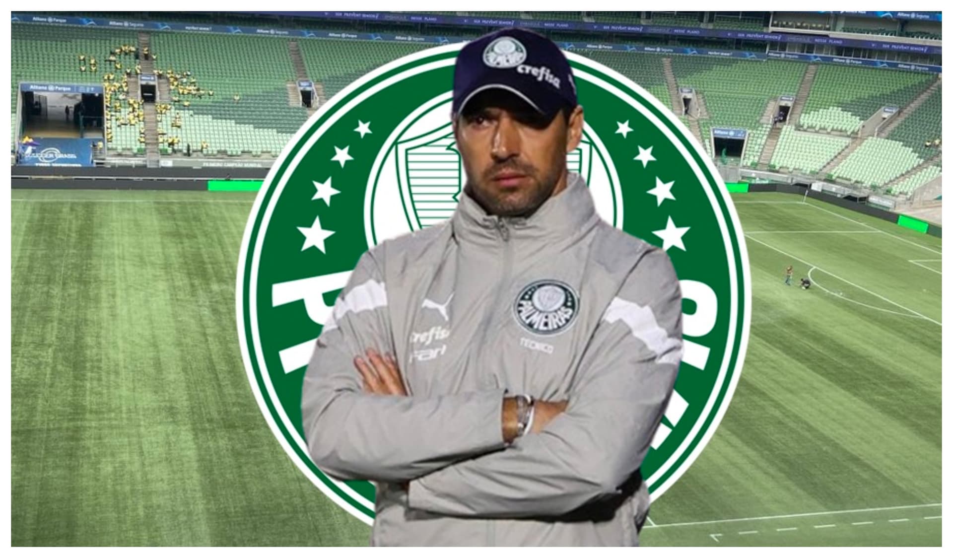 Abel Ferreira com a camisa do Palmeiras
