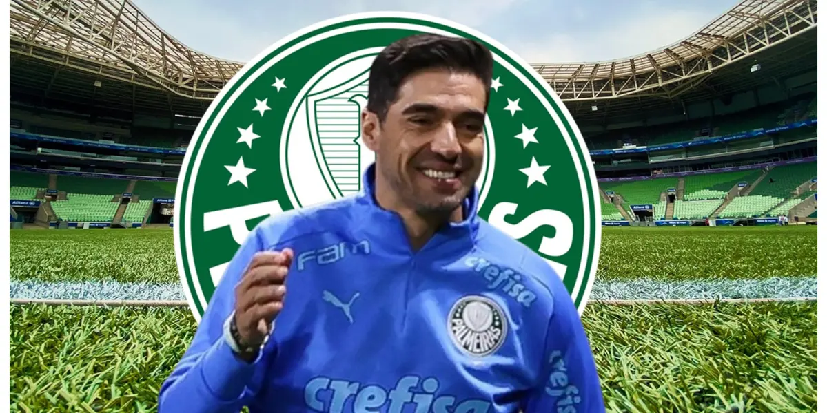 Abel Ferreira com a camisa do Palmeiras