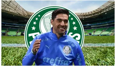 Abel Ferreira com a camisa do Palmeiras